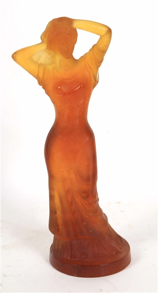 Daum Pate de Verre Amber Figure of a Woman