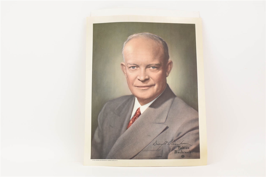 Louis Fabian Bachrach Eisenhower Portrait on Silk