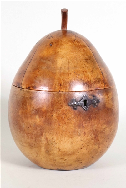 George III Fruitwood Pear-Form Tea Caddy