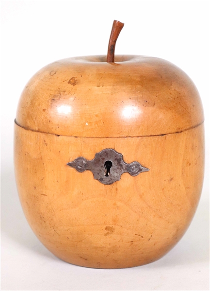 George III Fruitwood Apple-Form Tea Caddy