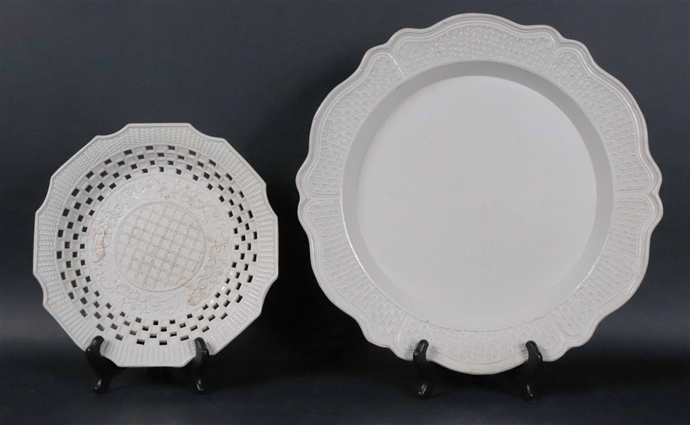 Two English Salt-Glazed Stoneware Plates