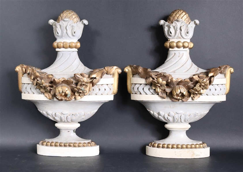 Pair of Neoclassical Architectural Wall Appliques