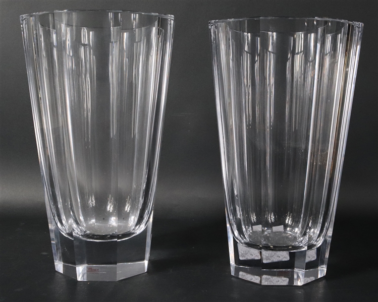 Pair of Moser Crystal Vases