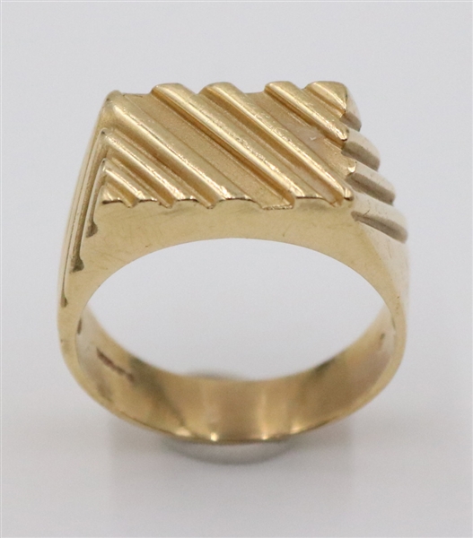 Mens Modern 14K Gold Ring