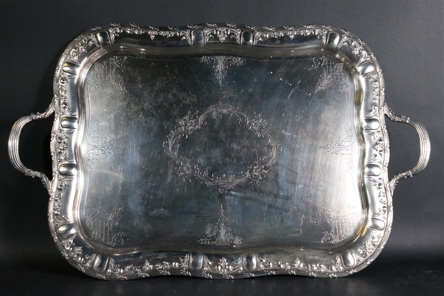Large Hirsch Sterling Silver Double Handled Tray
