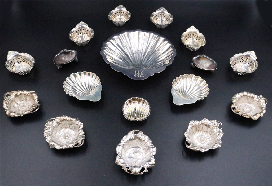 Six Gorham Reticulated Sterling Nut Dishes