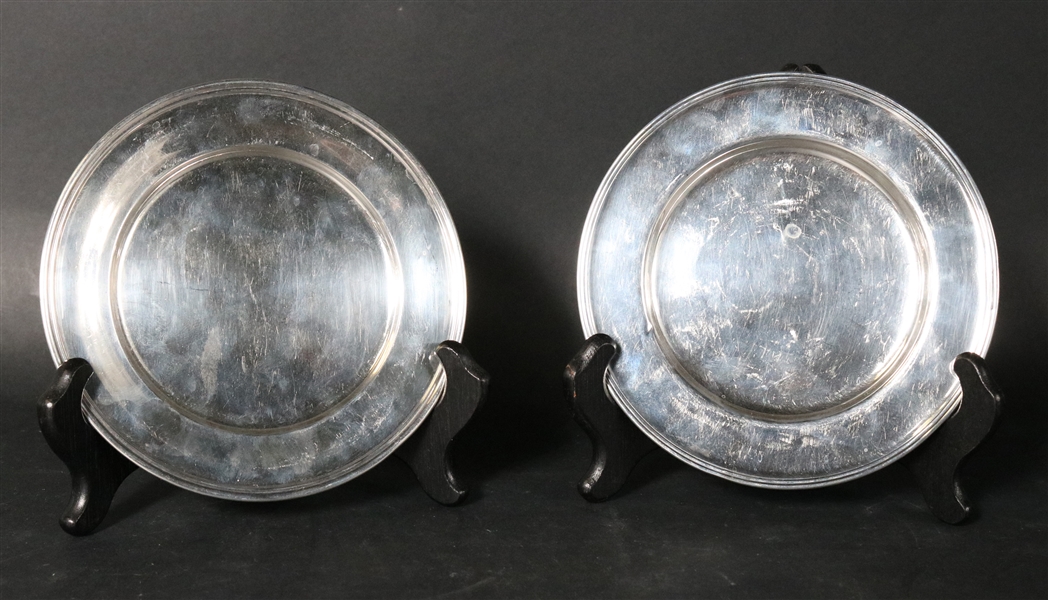 Two Sterling Silver Bread Plates