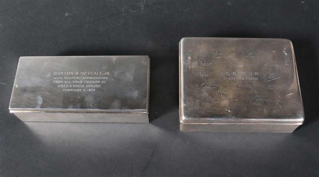 Two Tiffany Sterling Silver Humidor Boxes