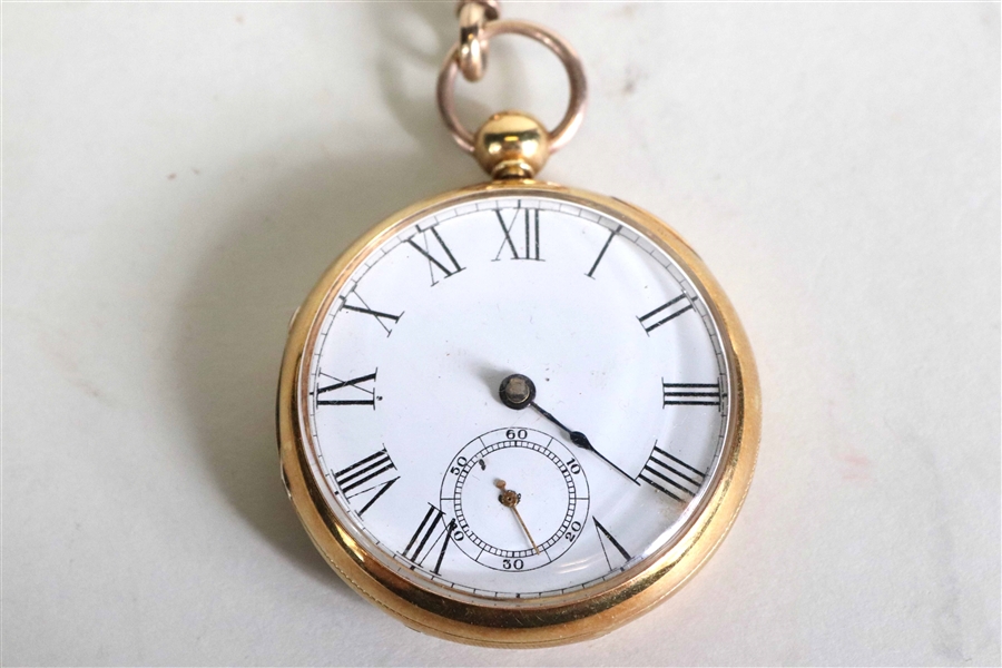 Rare Signed American Fusee 18K Gold Pocket Watch