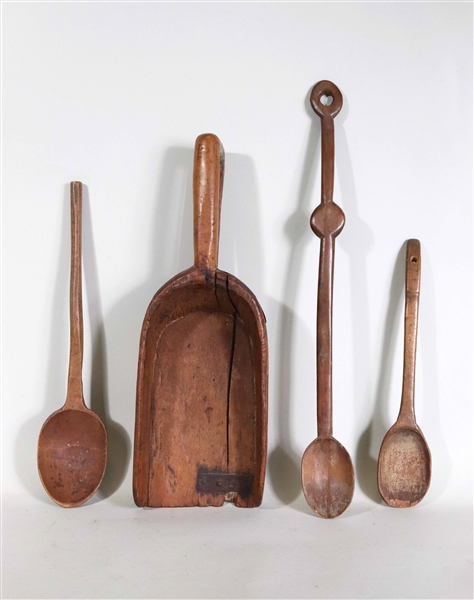 Three Carved Maple Spoons