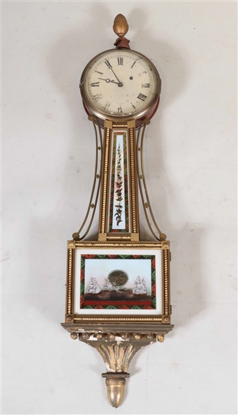 Federal Style Parcel-Gilt Mahogany Banjo Clock