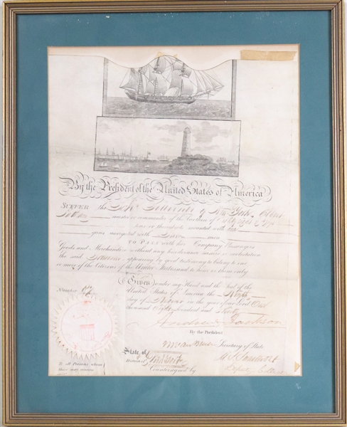 Andrew Jackson & Martin Van Buren Ships Passport