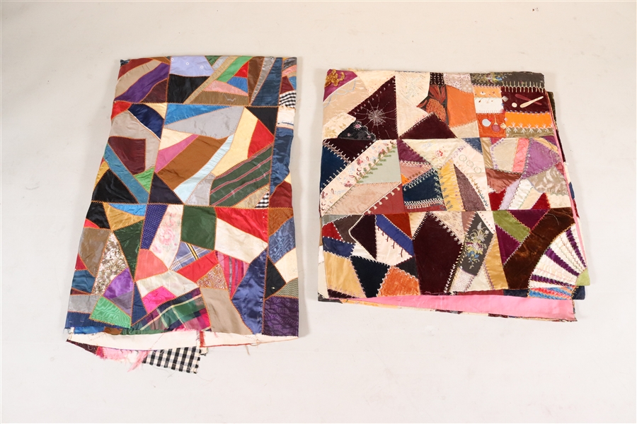 Two Pieced Silk Crazy Quilts
