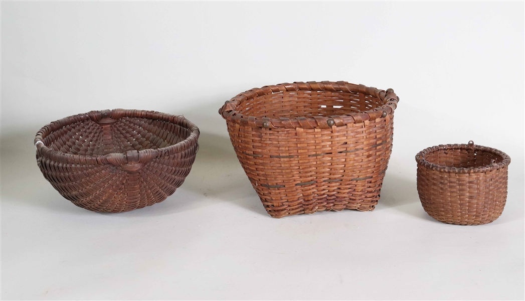 Group of Three Woven Splint Baskets