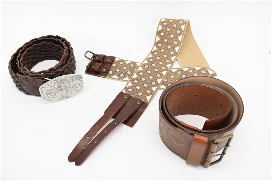 Nine West Wide Leather Belt and Two Wide Belts