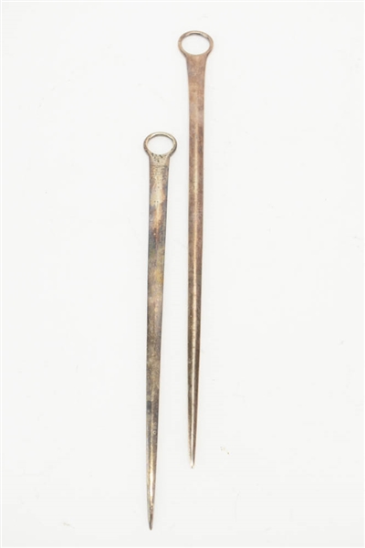 Two English Sterling Meat Skewers 