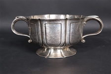 English Sliver Hand Hammered Double Handled Bowl
