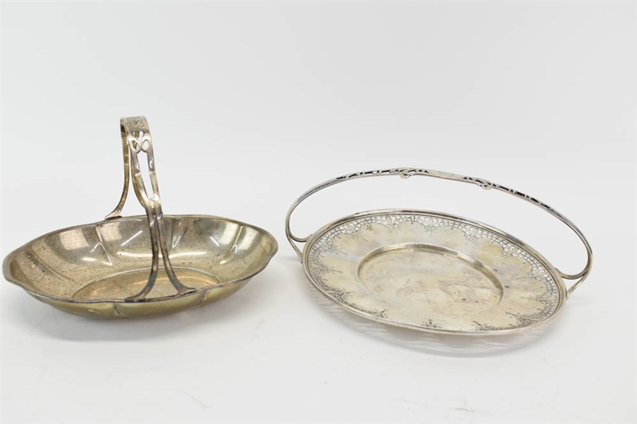 Two Sterling Silver Handled Baskets