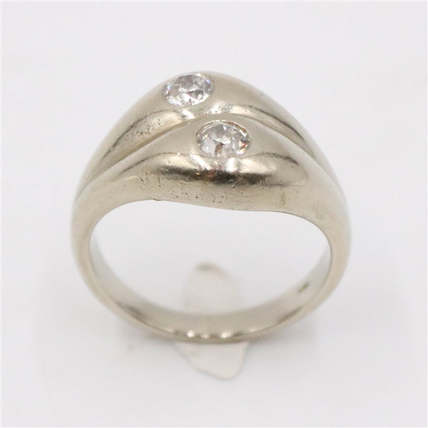 18K White Gold Double Diamond Ring