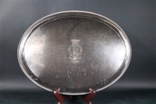 Vintage Large Oval Presentation Plated Tray