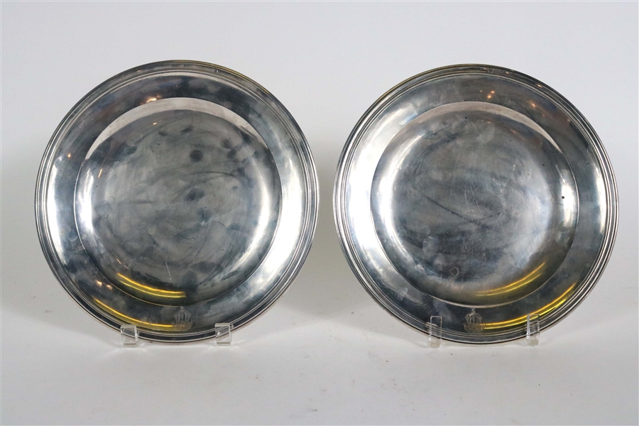 Two 19th C. M Fray Sterling Silver Plates
