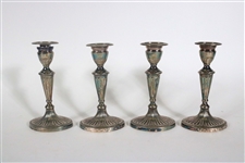 Four Tiffany Silver Plated Candlesticks