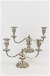 Pair of Silver Weighted Double Cup Candlesticks