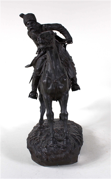 Patinated Bronze Figural of Cossack on Horseback
