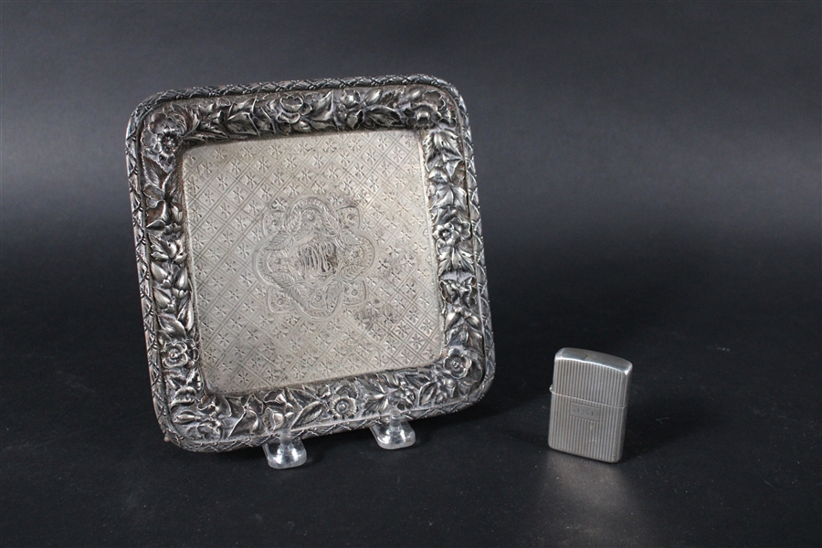 Sterling Silver Square and Footed Salver