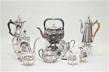 Group of Silver Plated Teapots and Pitchers