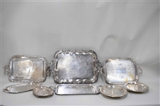Eight Assorted Silver Plated Trays