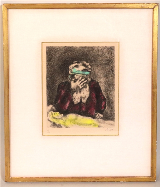 Marc Chagall Lithograph, "Abraham Mourning Sarah"