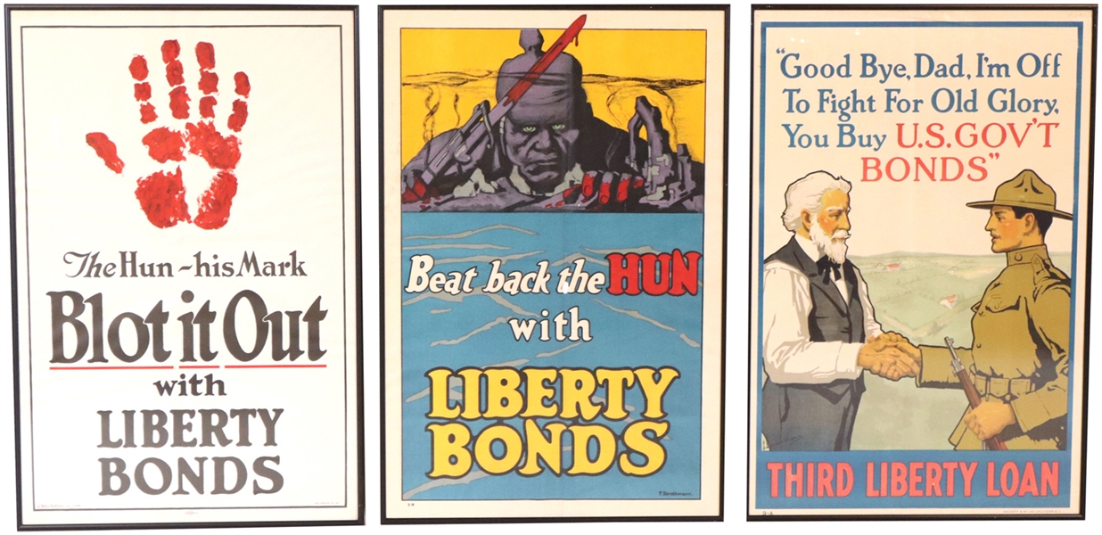 Three World War I Era War Bond Posters