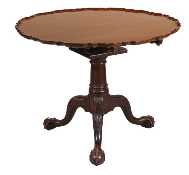 Chippendale Carved Mahogany Pie Crust Tea Table
