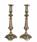 Pair of Brass Ejector Candlesticks