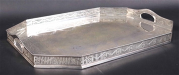 Double Handled Galleried Serving Tray in Plate