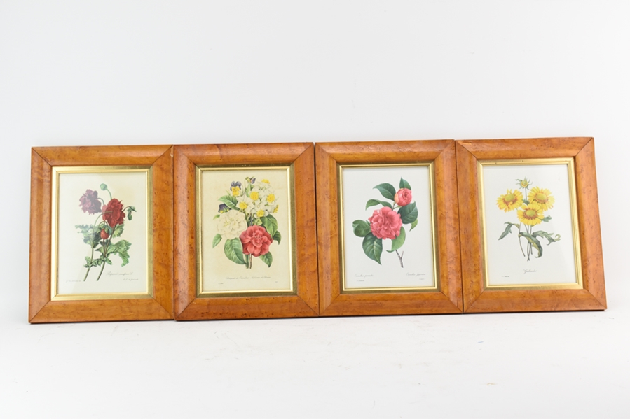 Four Assorted Framed Floral Study Prints