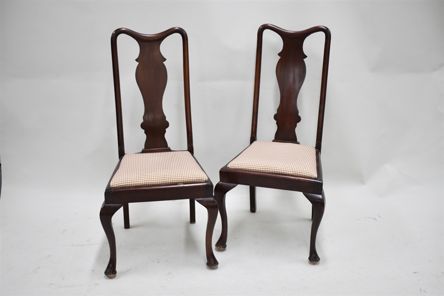 Pair of Mahogany Queen Anne Dining Chairs