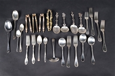 Six Alvin Silver Plated Forks and Flatware