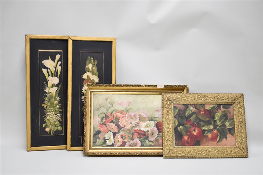 Group of Four Assorted Botanical Artworks