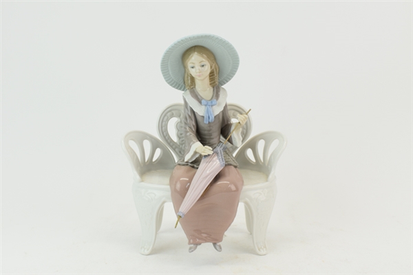 Lladro Seated Young Woman with Parasol