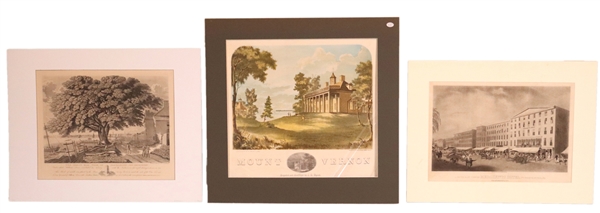 Hand-Colored Engraving of Mount Vernon