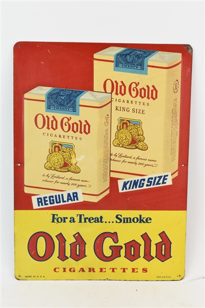 Painted Metal Old Gold Cigarettes Sign