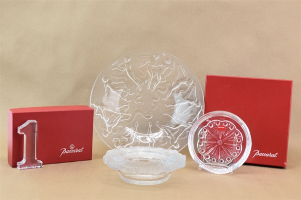 Baccarat Boxed & Lalique Glass Style Lot