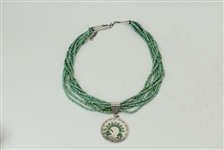 A.D. Banteah 8-Strand Silver Turquoise Necklace