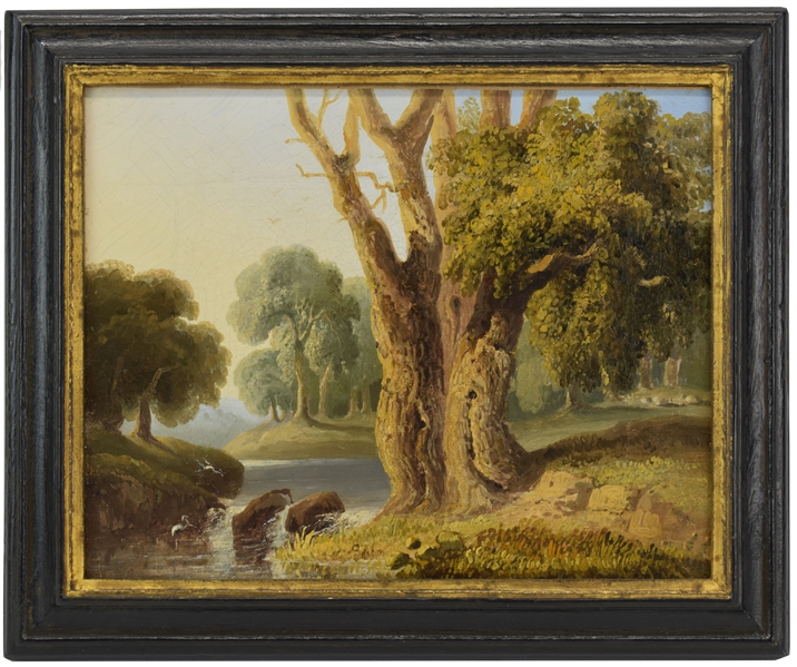 English School, Landscape with Tree and Egret