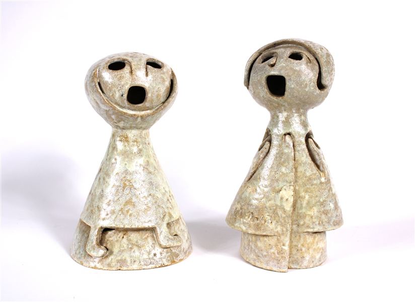 Two Midcentury Ceramic Singing Figures