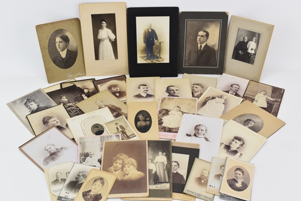 Group Assorted Antique Photographs Cabinet Cards