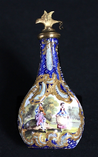 19th C. French Enamel Scent Bottle