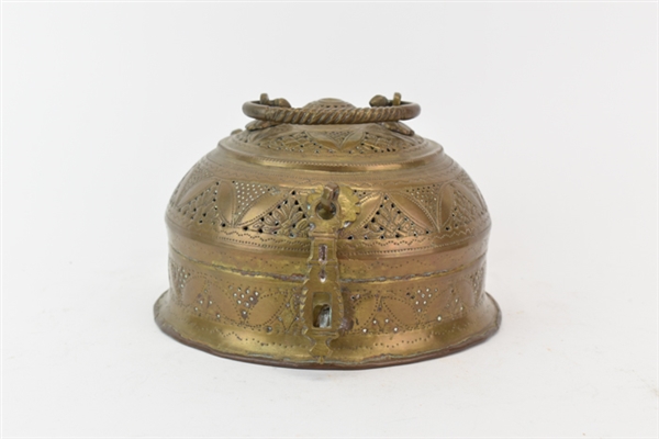 Antique Pierced Brass Chapati Box